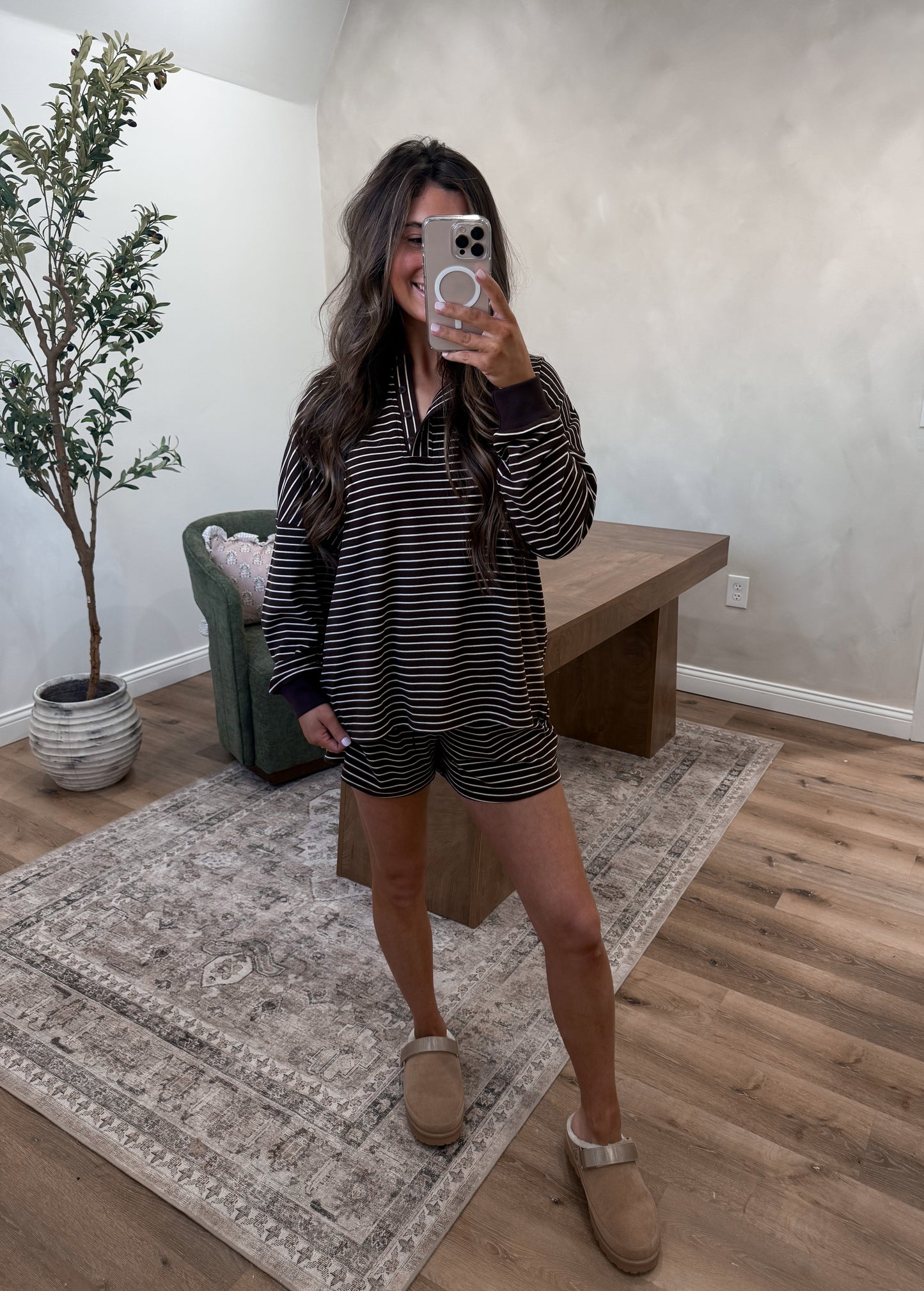 Cloud Nine Set - Chocolate Pinstripe