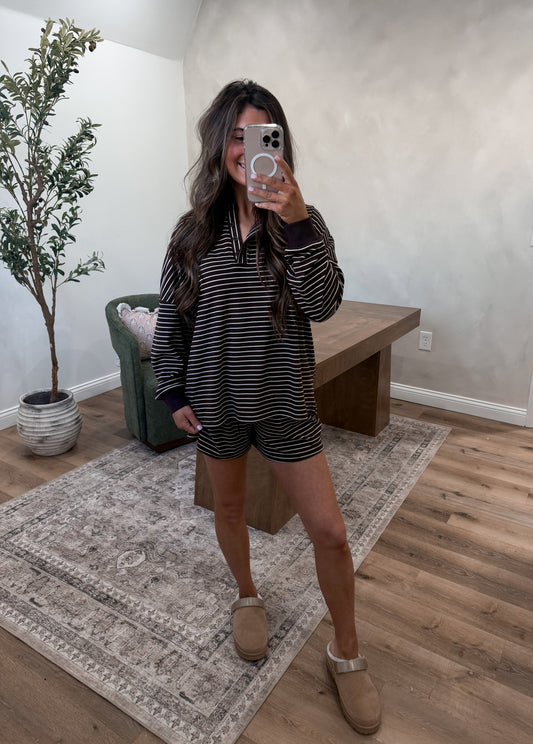 Cloud Nine Set - Chocolate Pinstripe