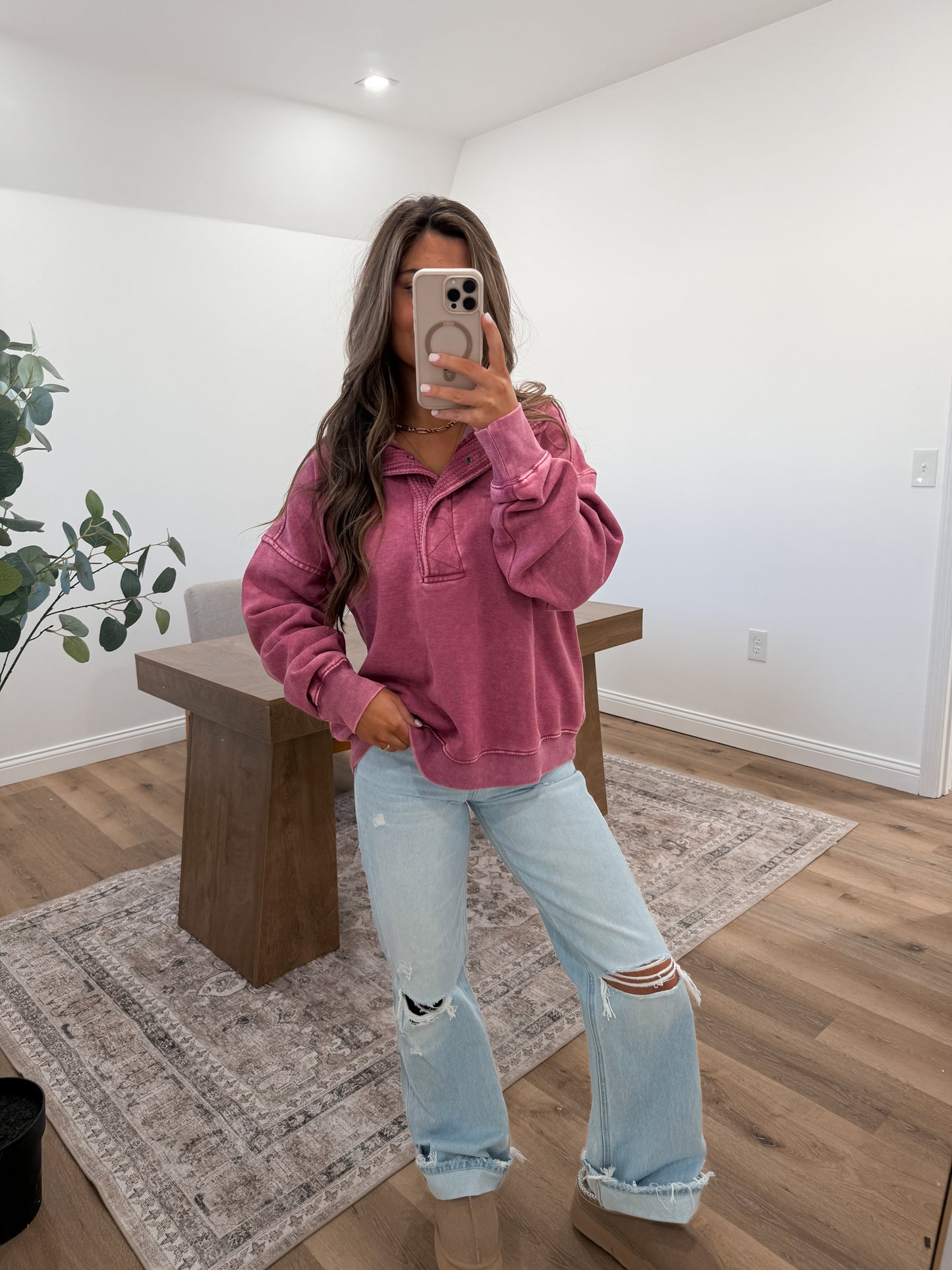 Thermal Mix Washed Terry Pullover - RESTOCK!