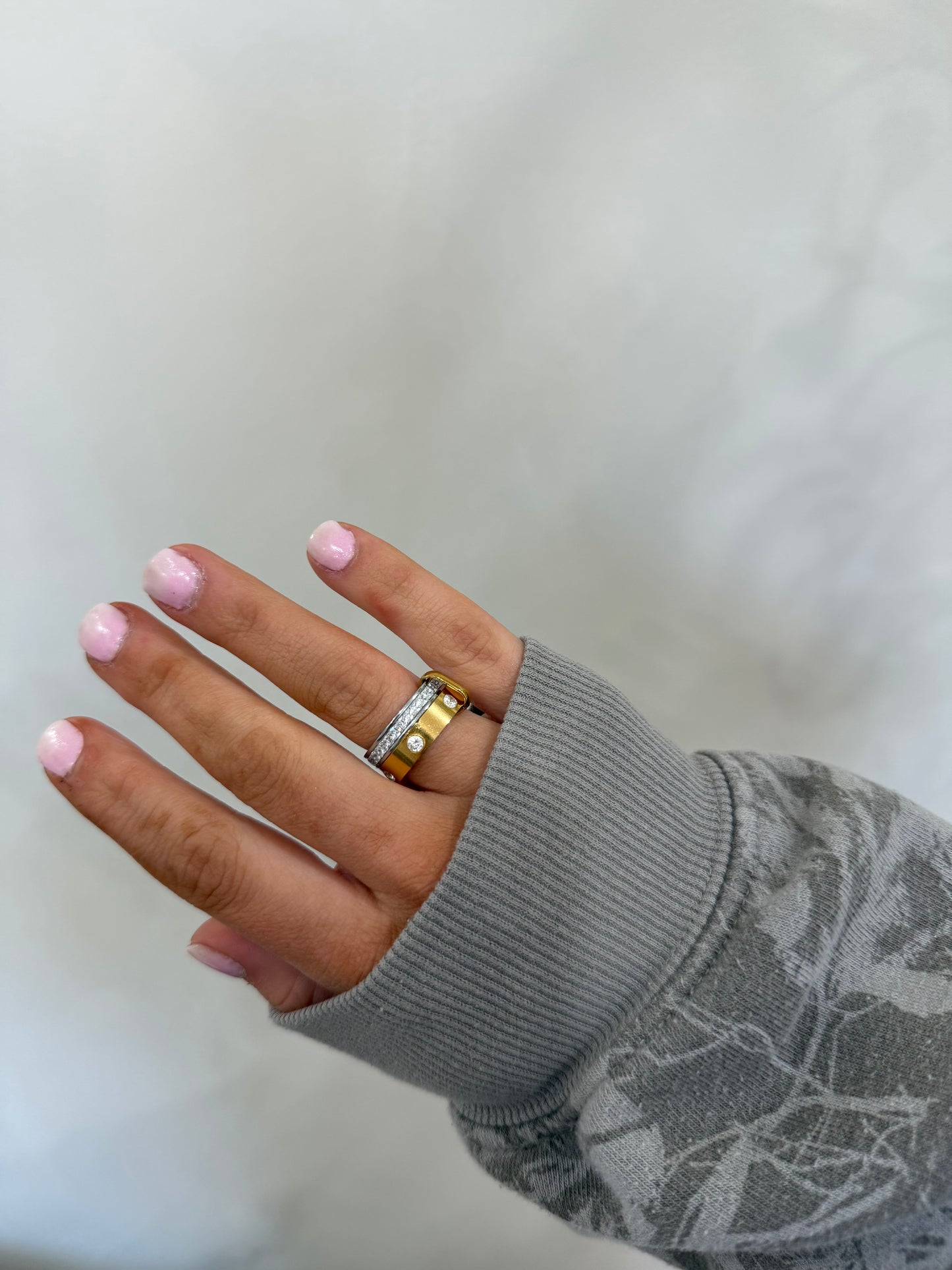 Harmony Two-Toned Crystal Band Ring - waterproof *restock*