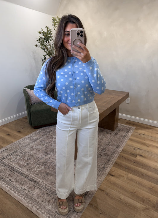 The Monroe Pintuck High Rise Stretch Jeans - white denim