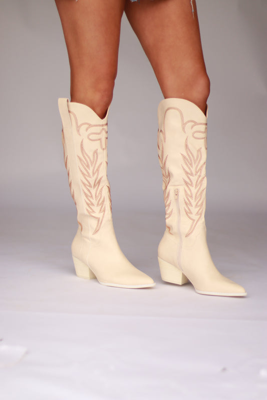 Harvey Western Boot - cream