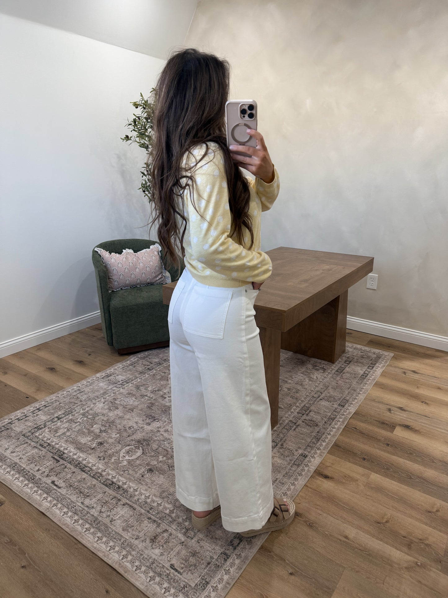 The Monroe Pintuck High Rise Stretch Jeans - white denim