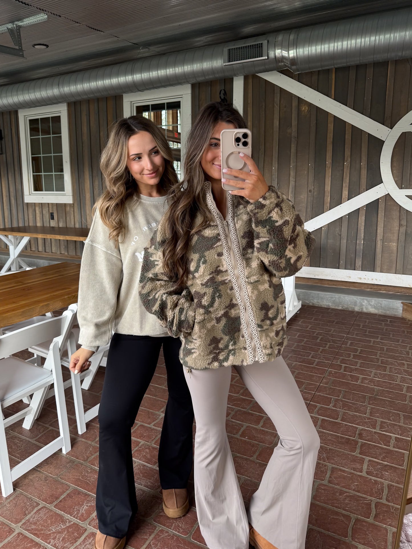 Trim Detail Camo Sherpa Jacket