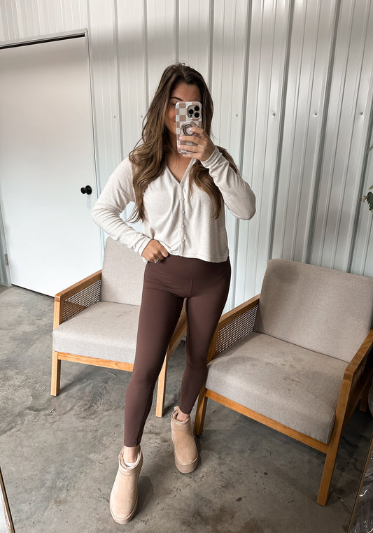 Perfectly Aligned Leggings - Brown