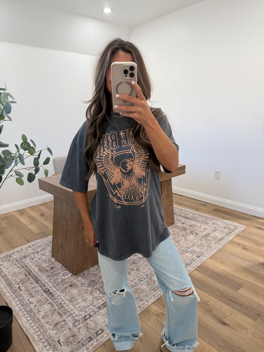 Free Bird Mineral Charcoal Tee