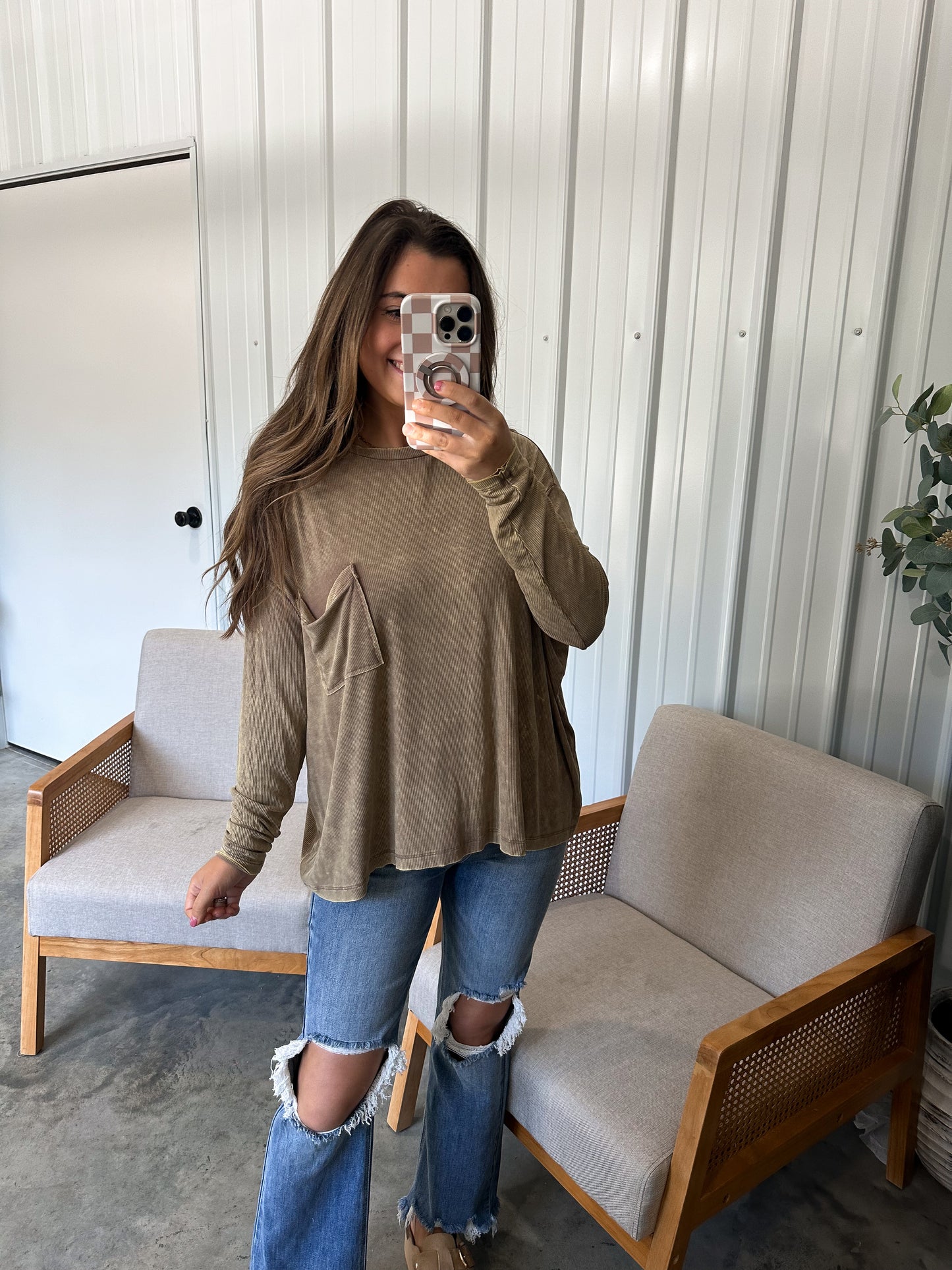 Rayon Dolman Sleeve Top -Mocha