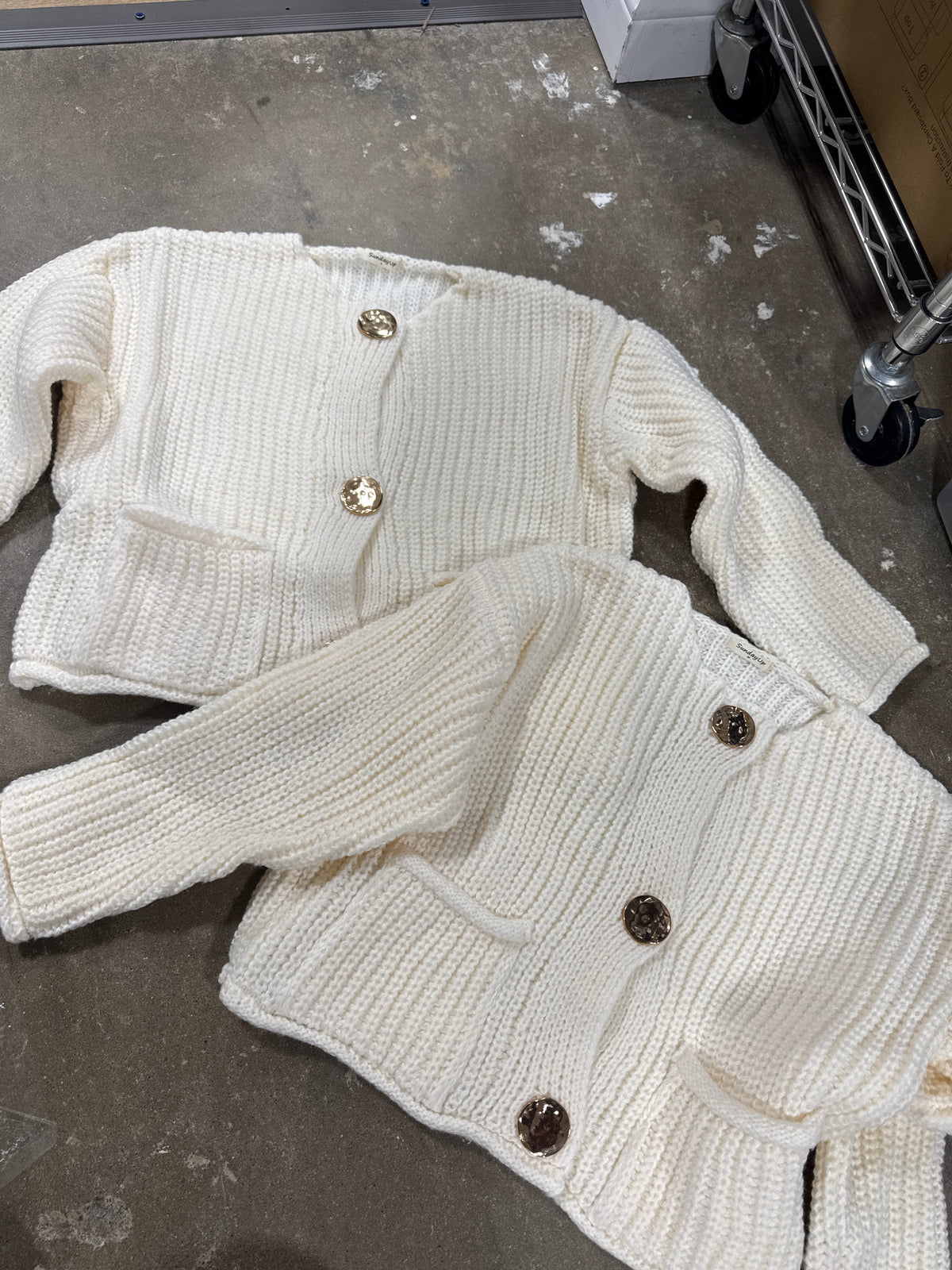 Knit cardigan - gold buttons size M&L