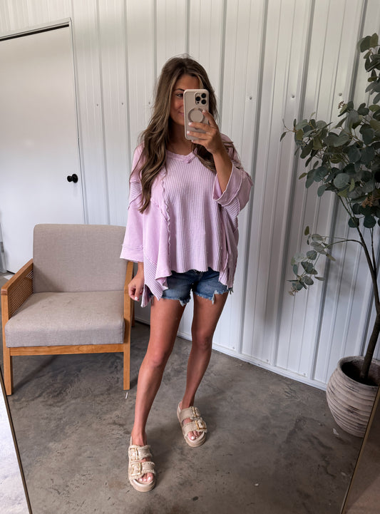 Kenedy Relaxed Fit Top- lilac pink