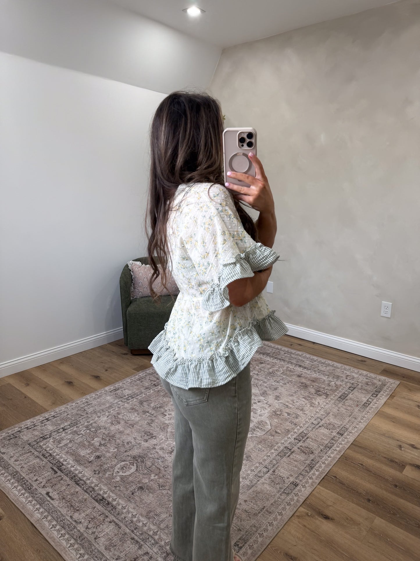 Distressed Raw Hem Straight Wide Jeans - light olive *OPEN FOR PREORDER FOR 3/20 ORDER INDIVIDUALLY*