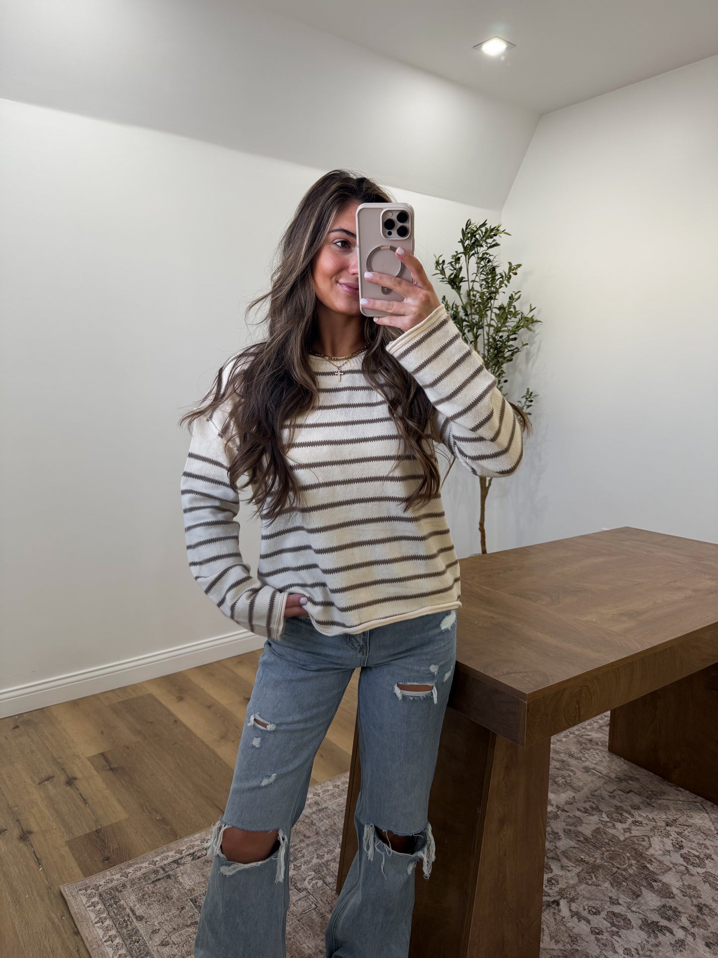 Cappuccino Striped Pullover