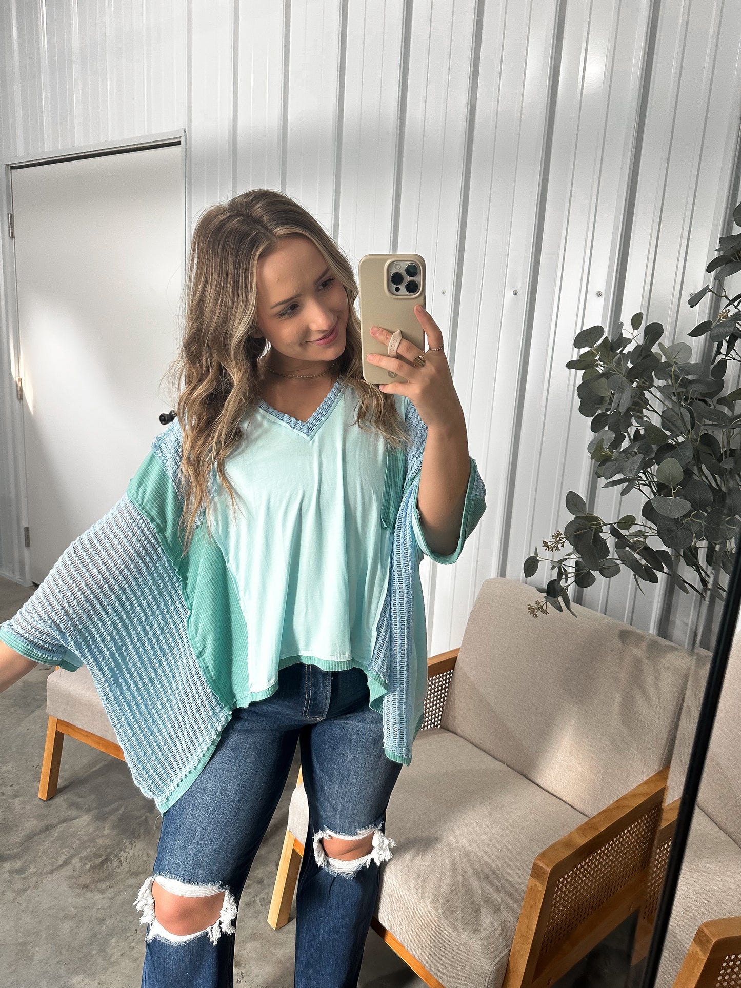 Make Me Blush Top - blue