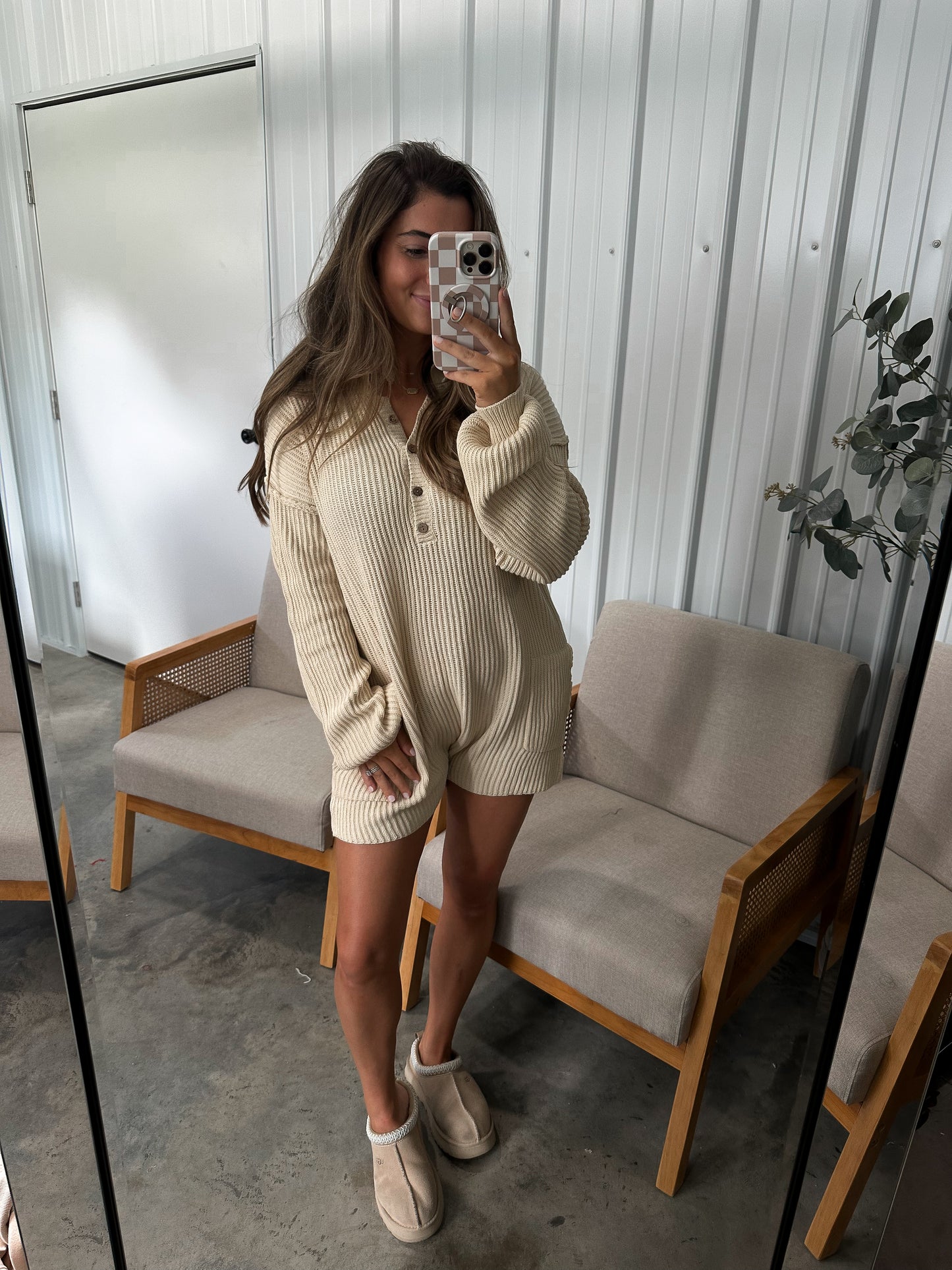 Teddy Knit Romper-cream *LAST CALL*