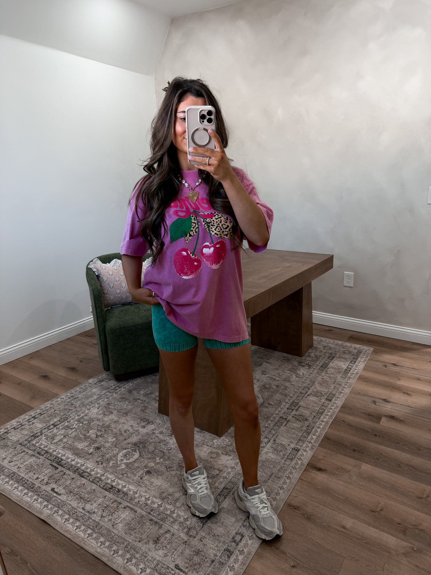 The Nova Washed High Waisted Biker Shorts - green