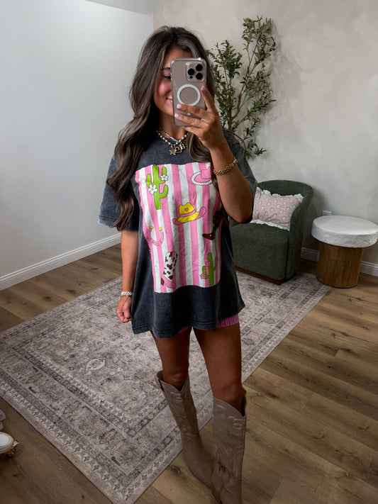 Western Elements Mineral Washed Graphic Tee - black