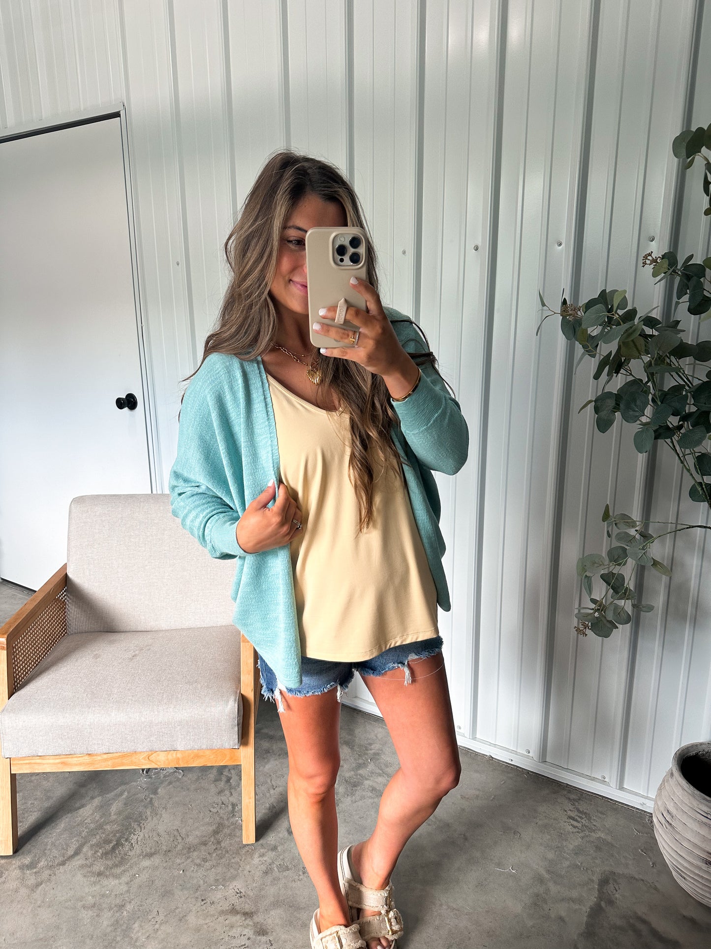 Lilah Lightweight Cardigan- Aqua