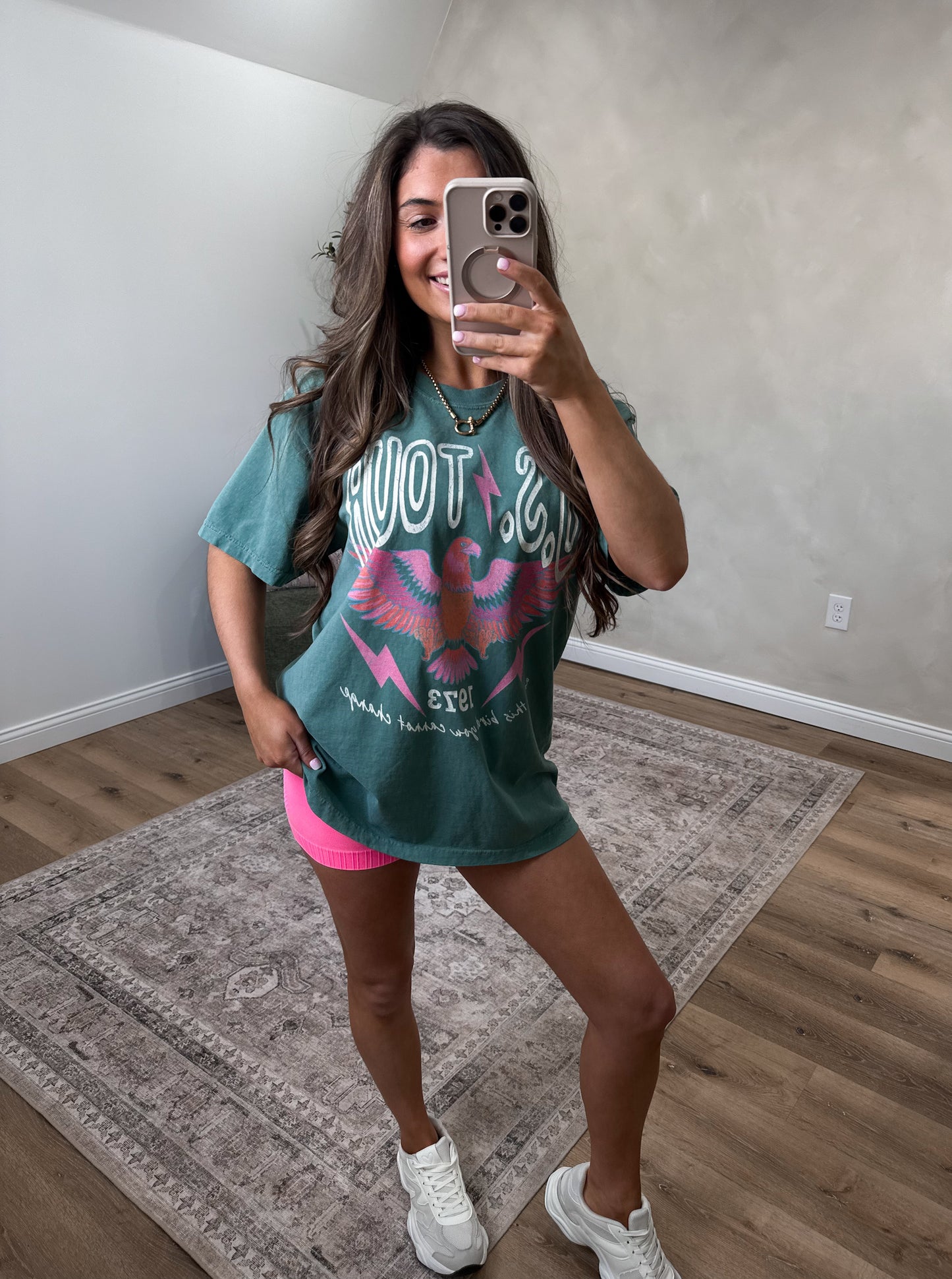 The Nova High Waisted Biker Shorts - coral fuchsia