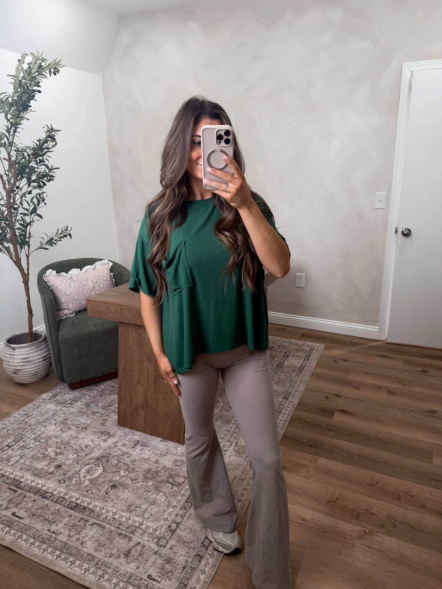 Droopy Pocket Tee - Hunter Green