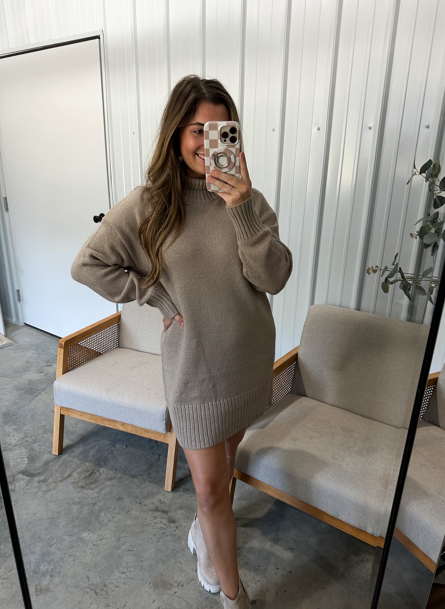 Staple Longe Sleeve Sweater Dress - 2 colors!