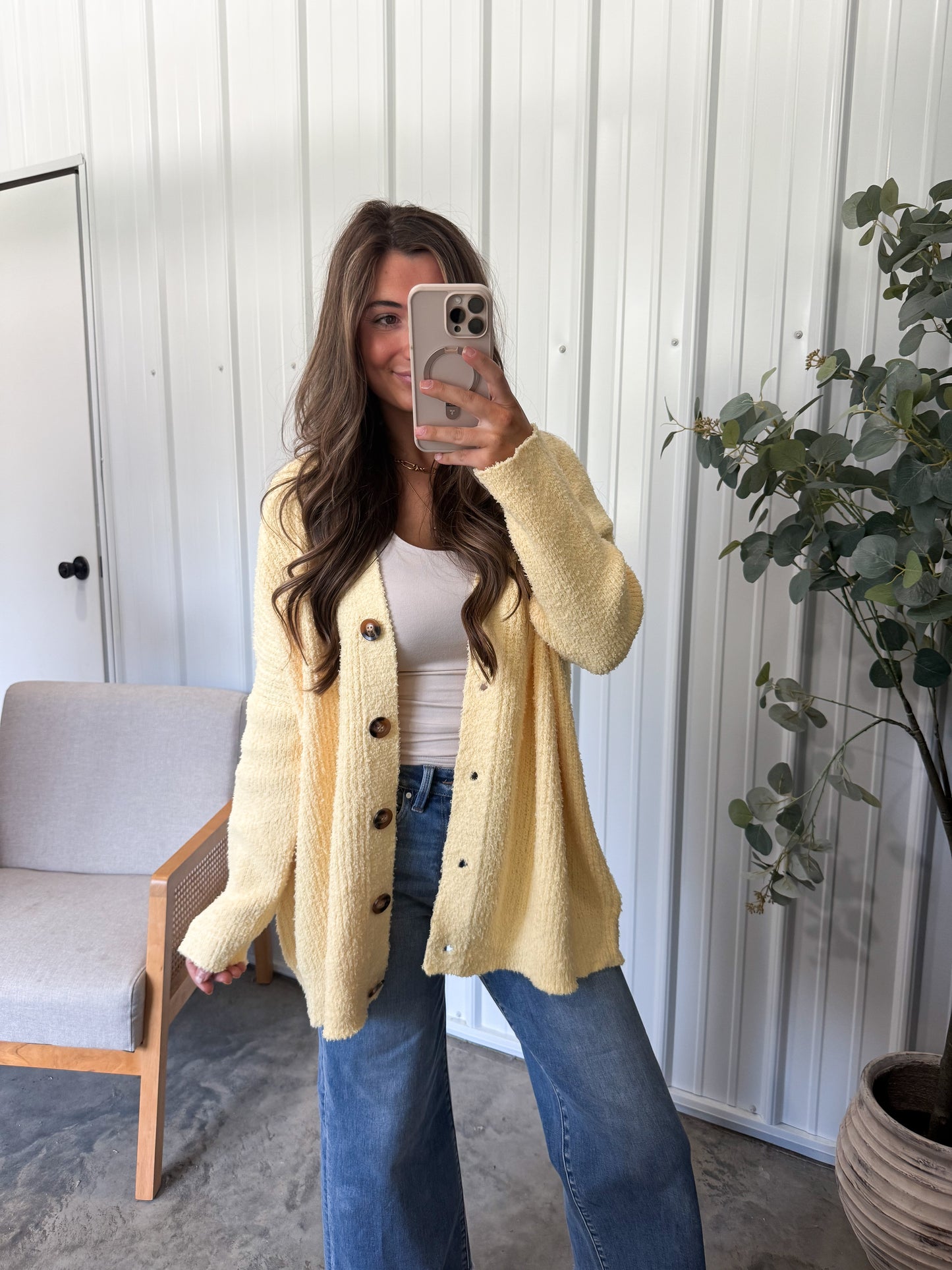 Daisy Barefoot Cozy Sweater- Butter yellow
