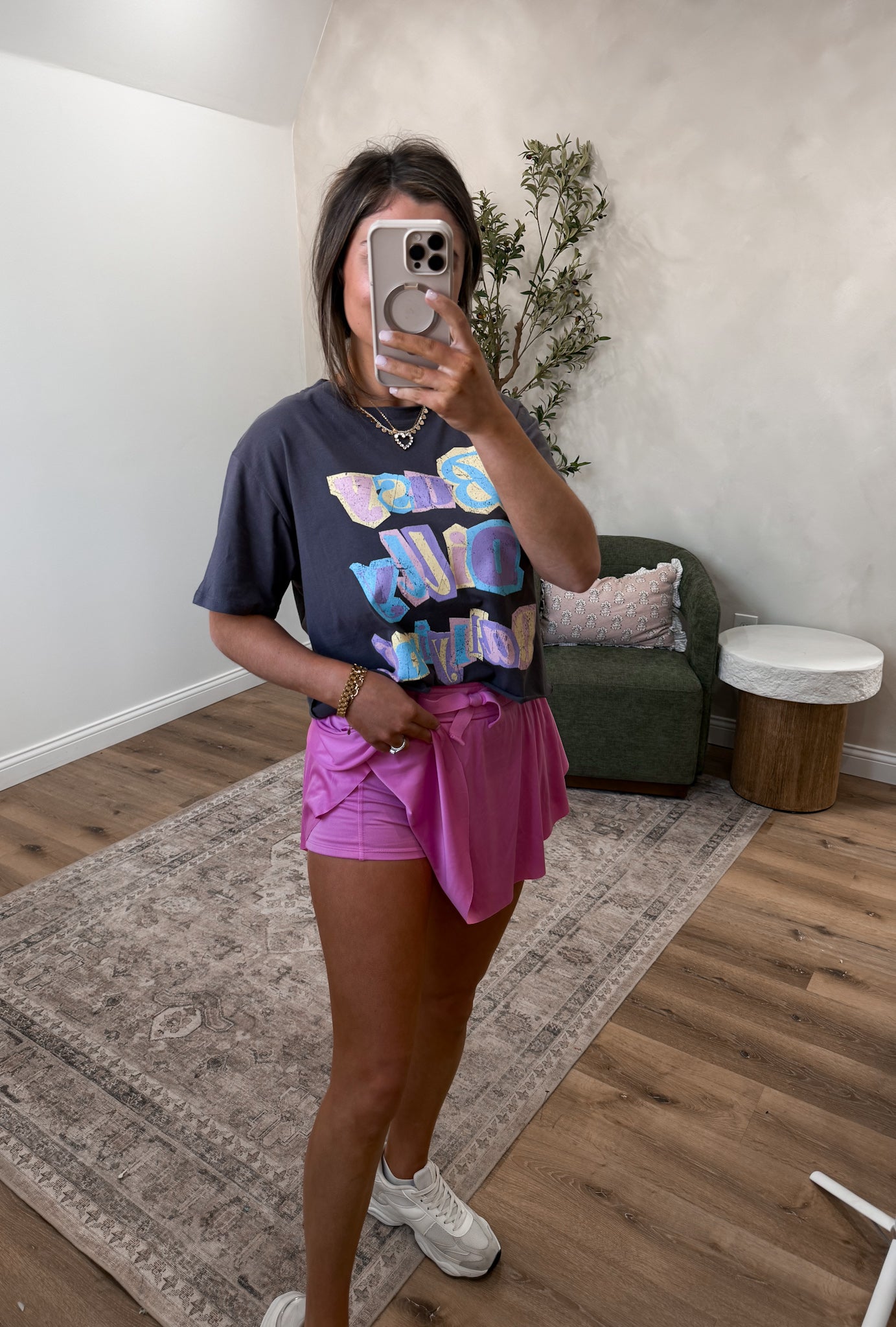 Remi Ruffle Hem Tennis Skirt - candy pink