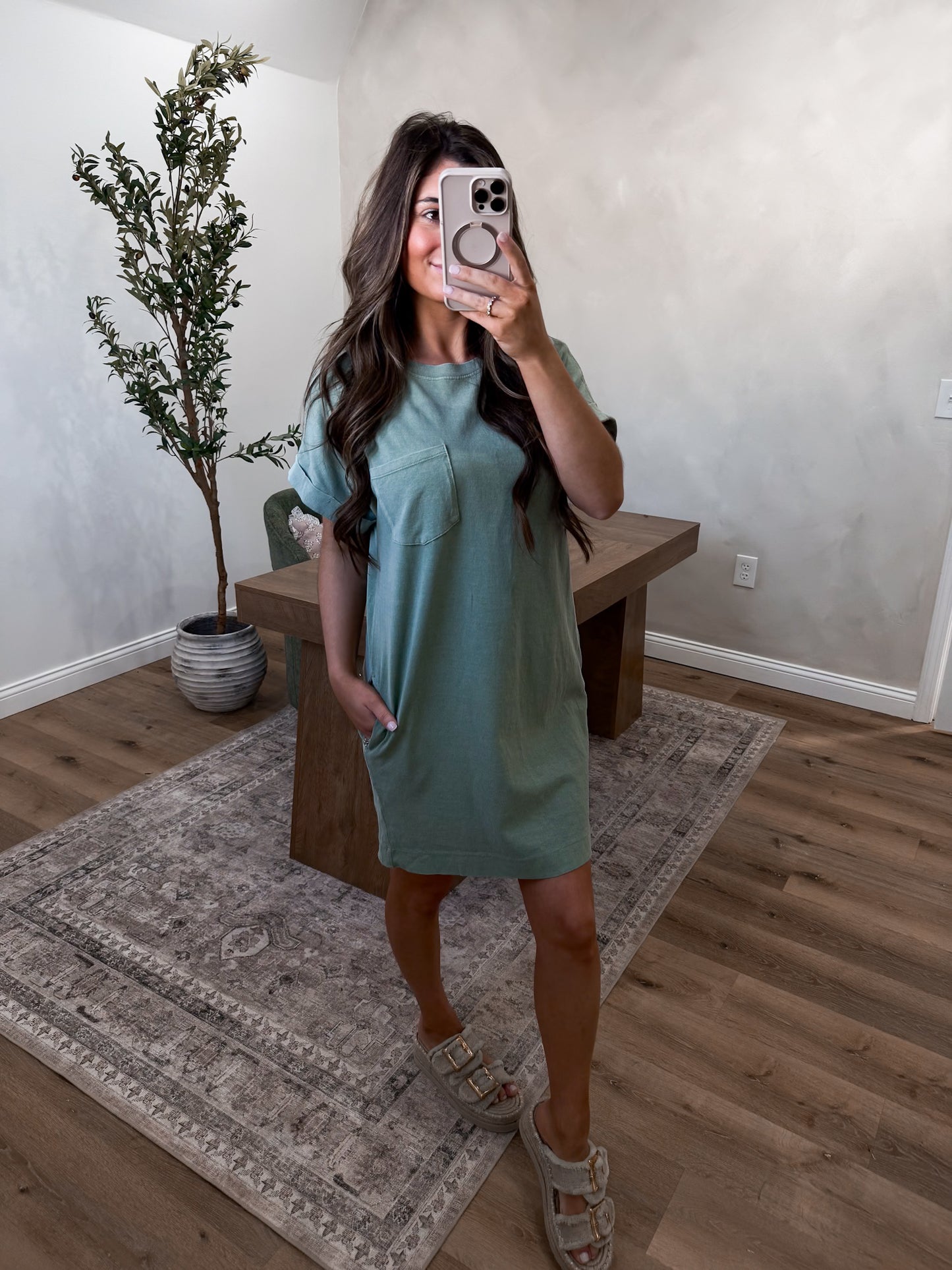 Everyday Tshirt Dress - Sage Green