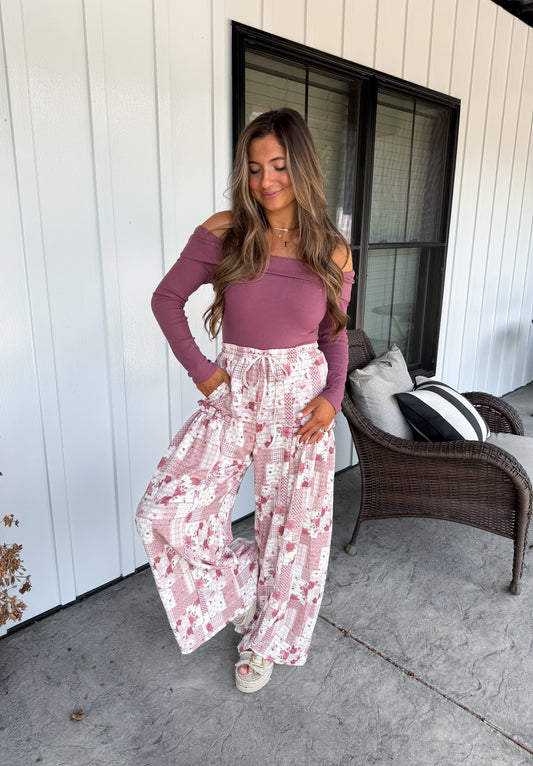 Brianna Off-the-shoulder Bodysuit- Plum