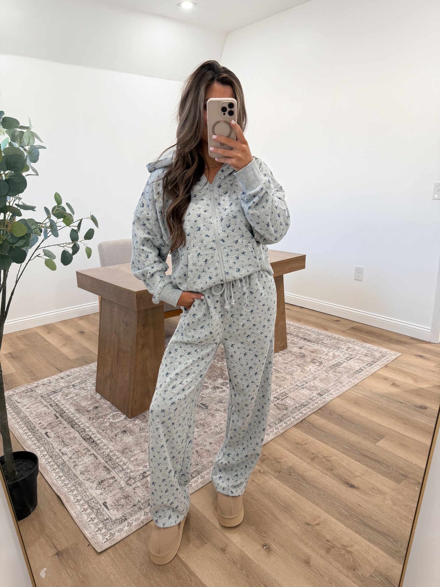 Frenchie Floral Set - Grey