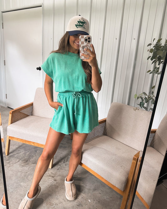 Grab n Go Romper - Kelly Green