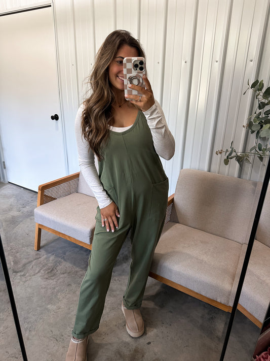 Everyday Staple Jumpsuit- Olive