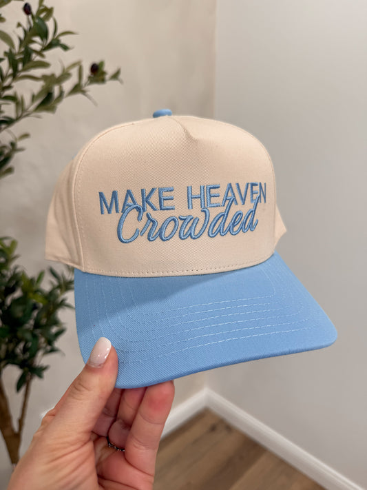 Make Heaven Crowded Trucker Hat - sky blue