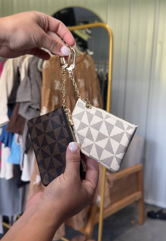 Monogram Vegan Leather Coin Holder - 2 colors