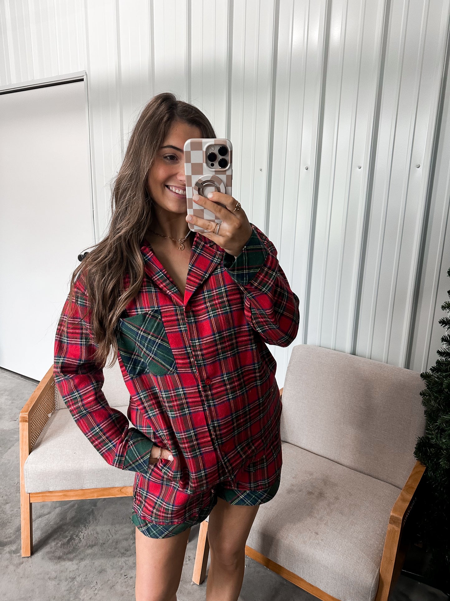 Whitney Woven Plaid PJ Set