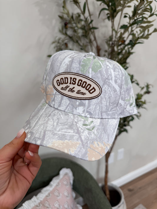 God Is Good Baseball Cap - camo