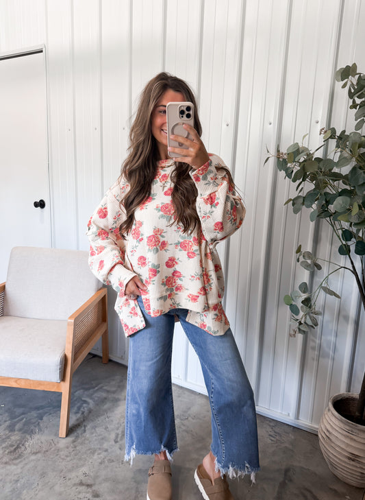 brittany floral waffleknit