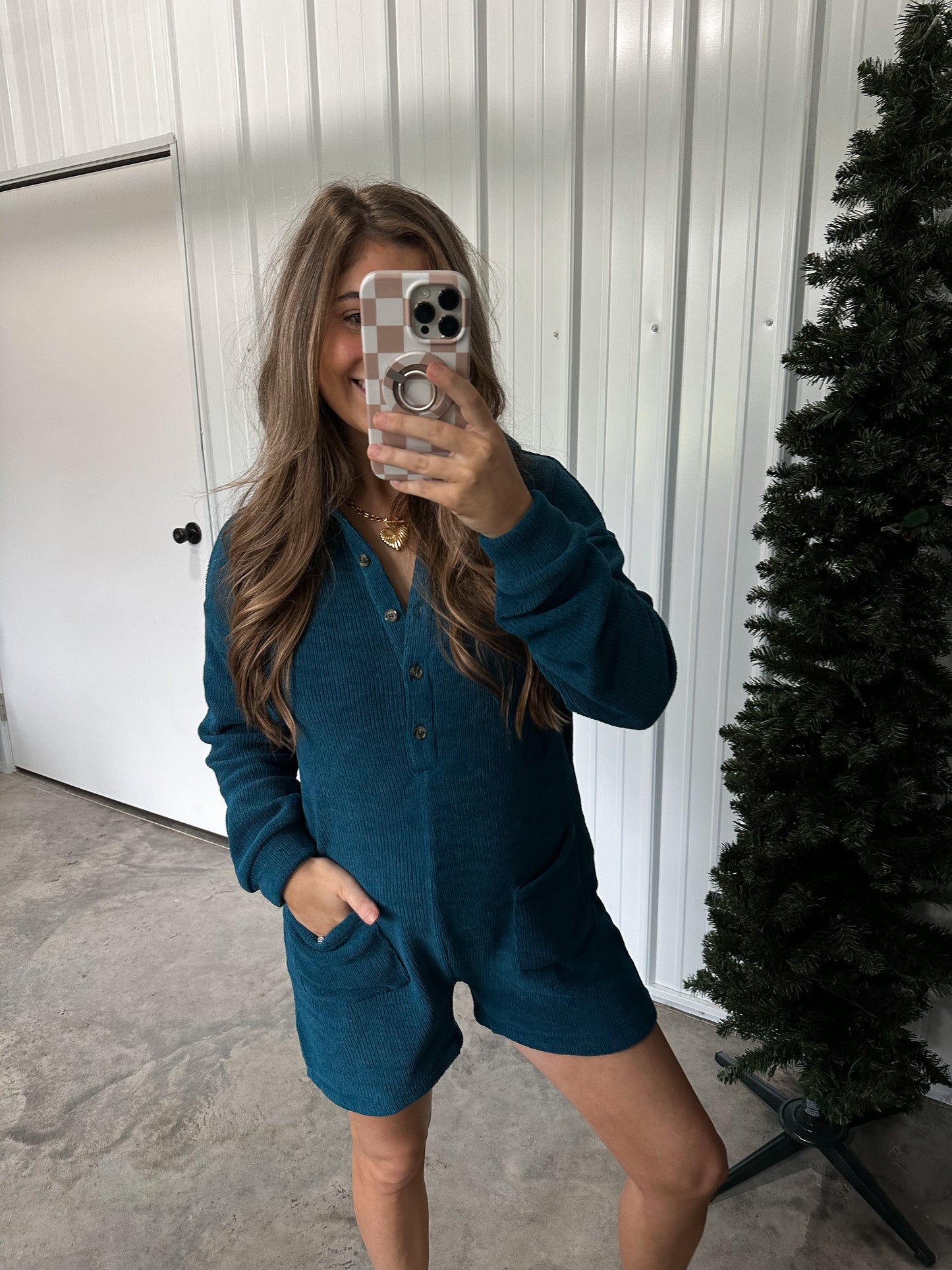 Cozy Knit jumpsuit - Teal