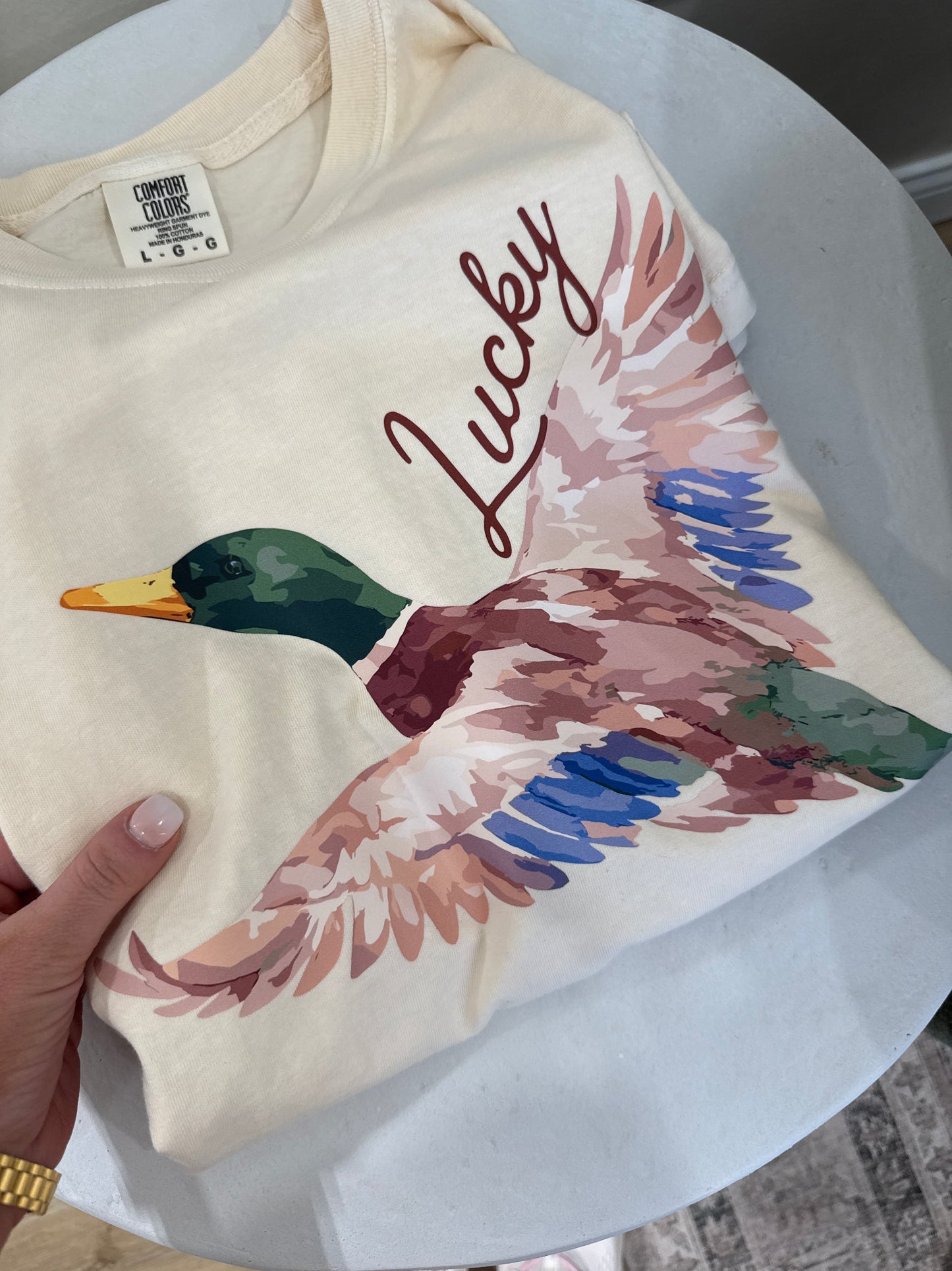 “Lucky" Mallard Tee - ivory