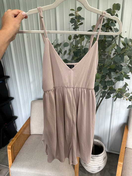 Capri Romper - Taupe (model)