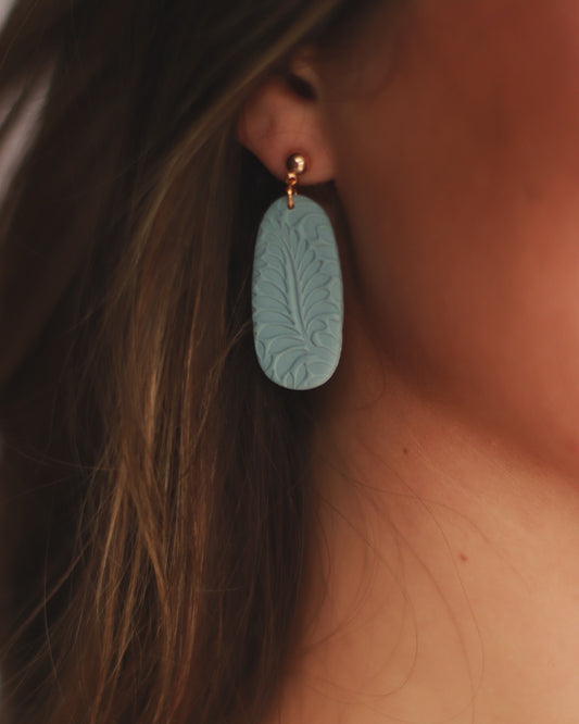 Ocean Blue Textured Clay Earrings