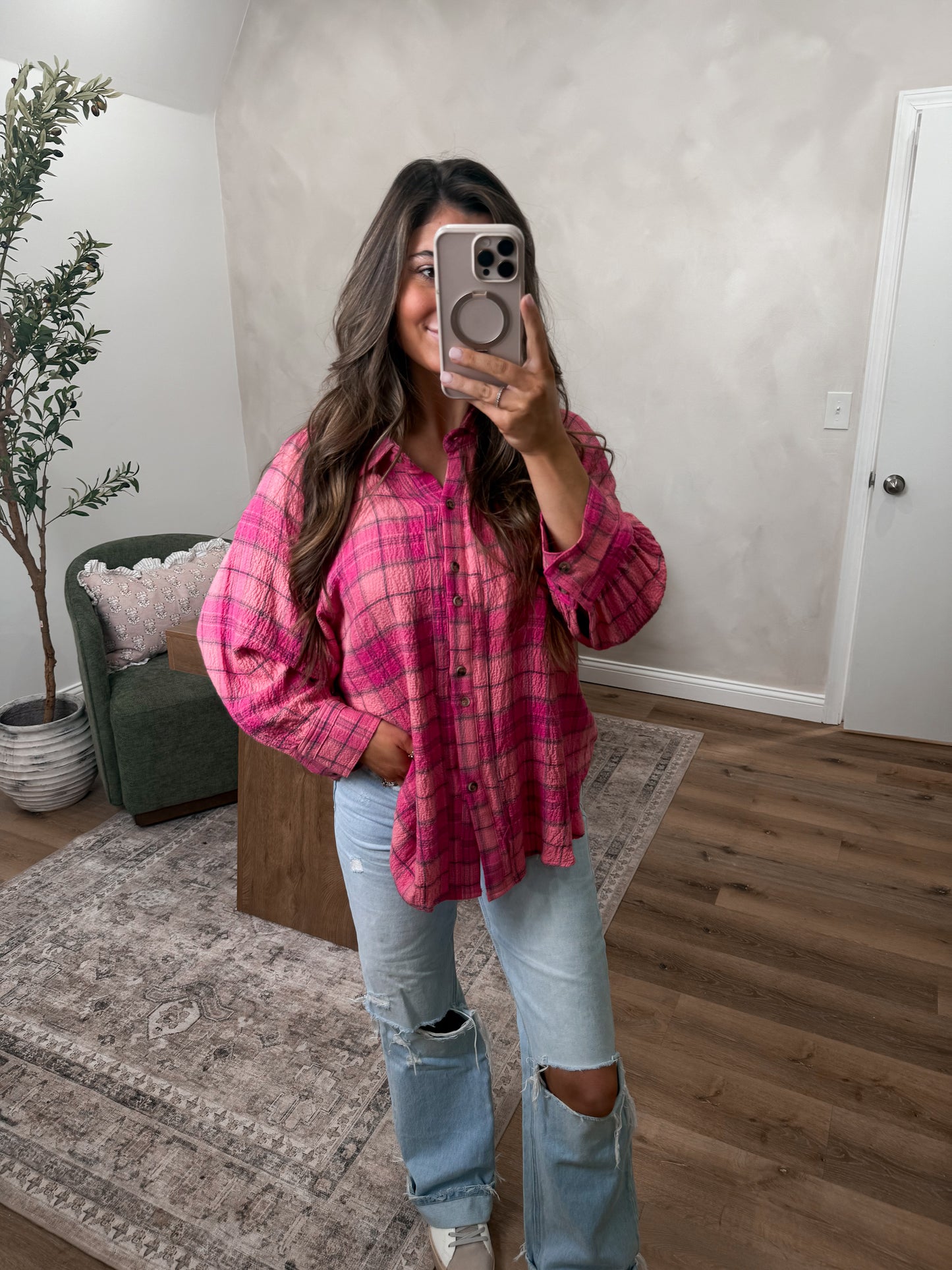 Callie Spring Flannel - pink