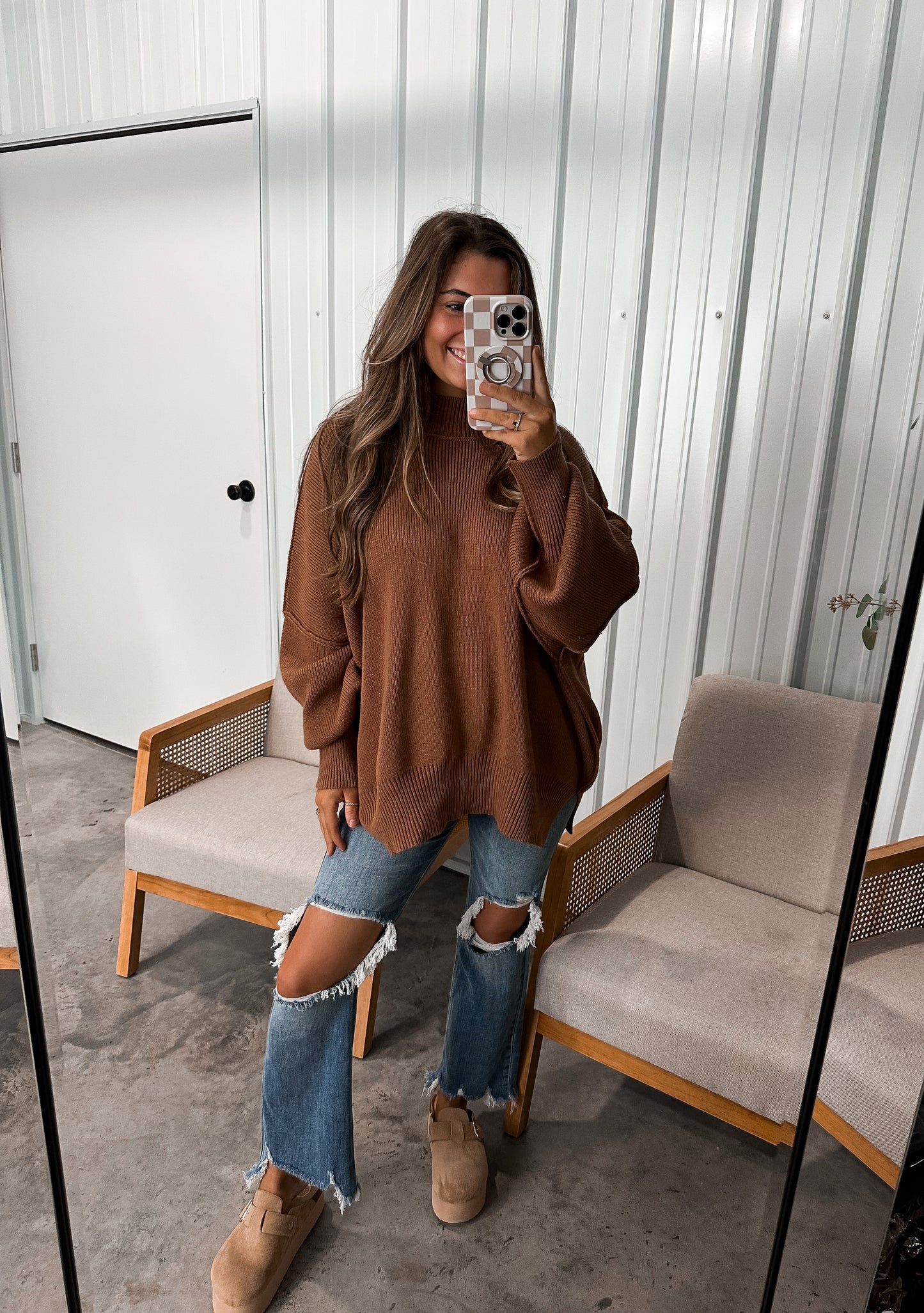 Live Freely Pullover Sweater - caramel restock!