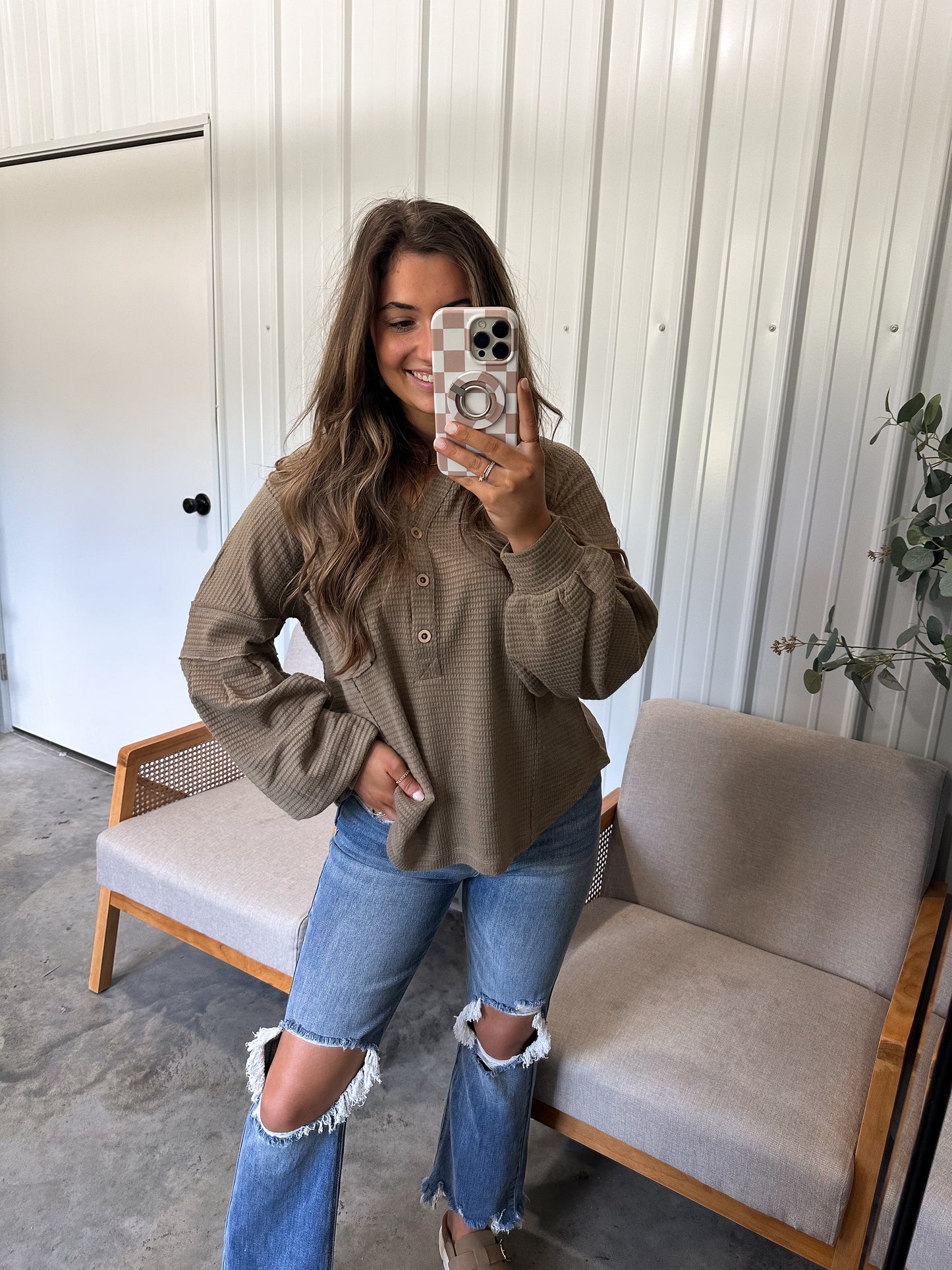 Denver Hooded Henley Blouse