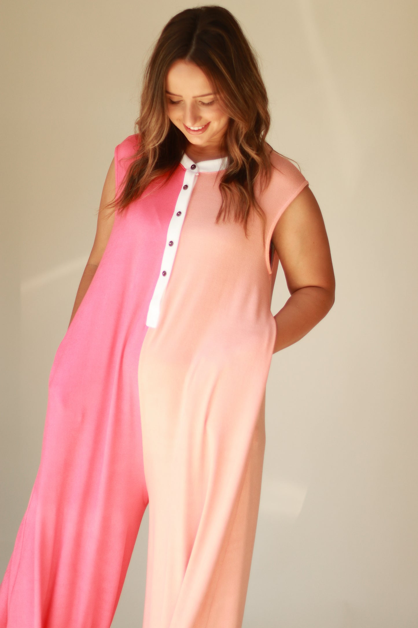 Strawberry Creamsicle Jumpsuit **LIGHTLY LOVED**