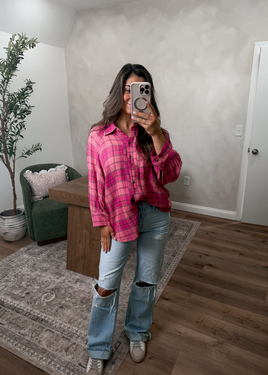 Callie Spring Flannel - pink
