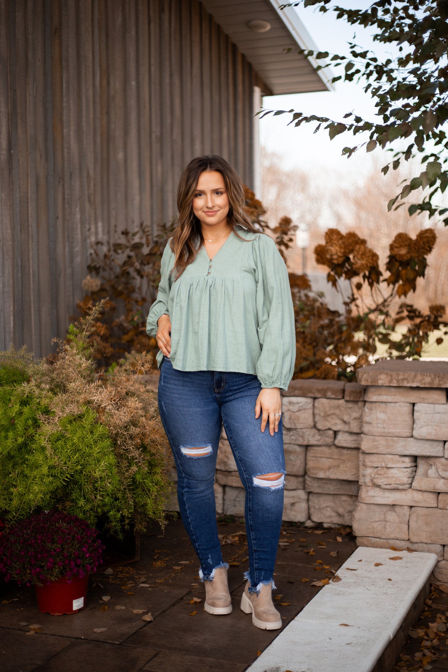 Baylie Sage Blouse