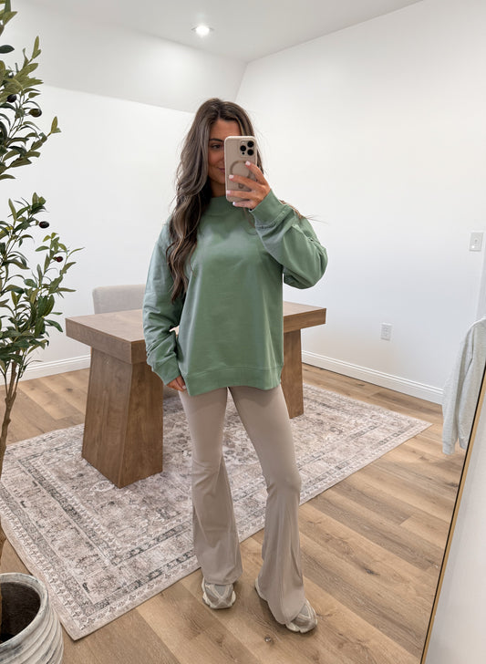 Mock Neck Terry Sweatshirt - 2 Colors!