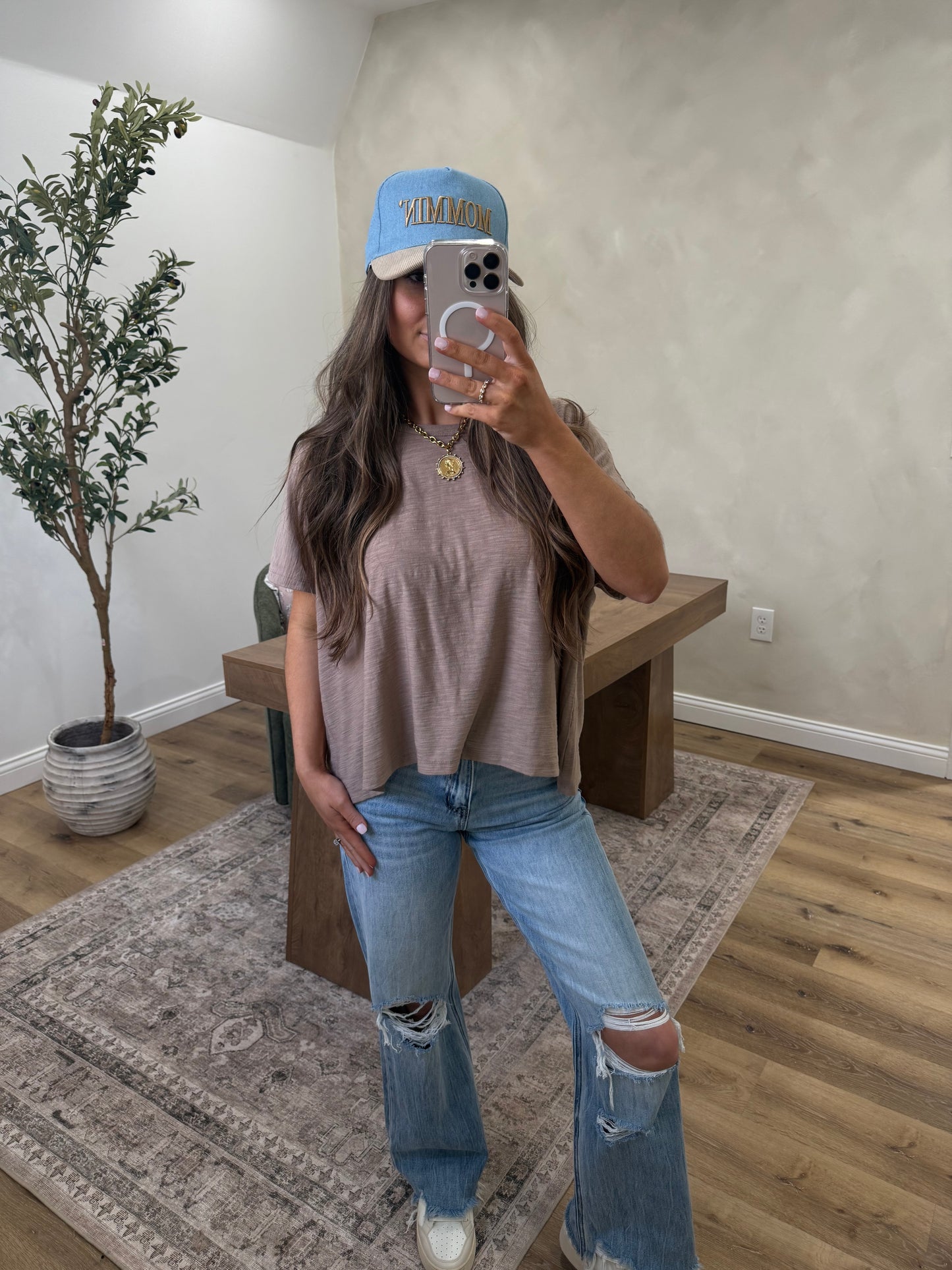 Slub Box Tee - ash mocha