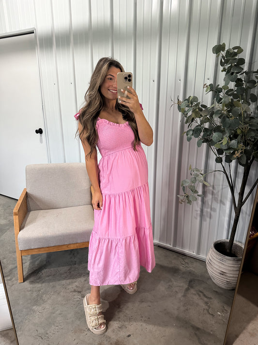 Abigail Sweetheart Dress- Pink