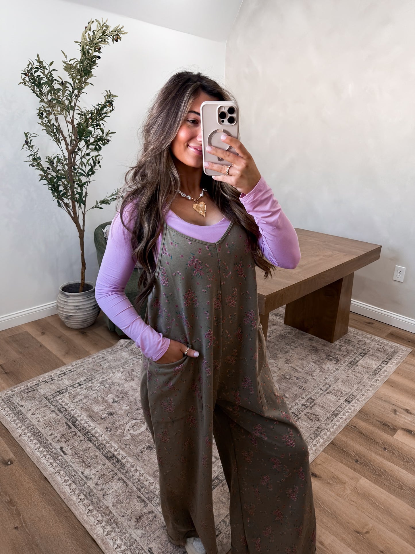 Wild Rose Jumpsuit - Olive