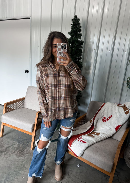 Hot Cocoa Flannel - Taupe